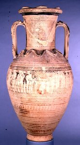 Attic Late Geometric IIb Amphora Decorated with a Funeral Scene, c.720-700 BC by Greek